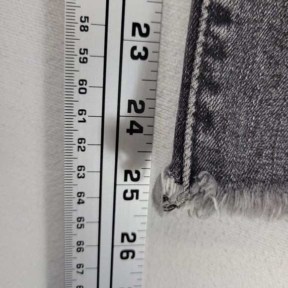 Levis Jeans Womens 26 Black 724 High Rise Straight Distressed Raw Hem Denim - Picture 11 of 12